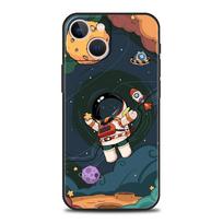 Prabangus dėklas telefonui iPhone 15 14 11 Pro Max 13 12 XS X XR SE3 7 8 Plus Juodas Mielas Animacinis Astronautas Dangtelis Apsauginis Funda iPhone 13Pro Max black