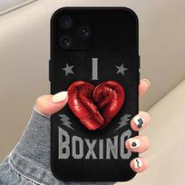 Boxing Gloves Phone Case For iPhone Mini 11 12 13 14 15 Pro XS Max X Plus SE XR Black Soft Shell iPhone13PRO