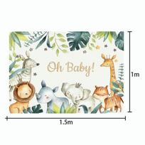 Animal Birthday Photography Backdrop Baby Shower Background Party Photo Deco 1.5*1m beige
