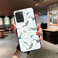 Lovebay Cute Shark Pattern Letters telefono dėklas, skirtas Samsung S20 lite S21 S10 S9 plus, skirtas Redmi Note8 9pro, skirtas Huawei Y6 dangčiui Samsung S22 5G
