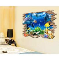 3D vaikų kambario sofos fonas povandeninio pasaulio modelio sienos dekoravimas 60cm by 90cm