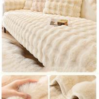 2024 m. Nauja kreminė Toskanos triušio sustorėjusi pliušinė pagalvė, miegamojo sofa, tatami atlošo pagalvėlė, neslystantis sėdynės kilimėlis 45cm pillowcase 1 pcs gray