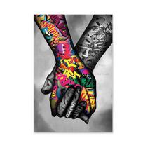 Abstract Pop Graffiti Menas Laikydami rankas Pergalės Aliejinis paveikslas ant drobės Sienų Menas Plakatų spaudiniai gyvenamojo kambario namų dekoravimui Cuadros 21x30cm No Framed gray