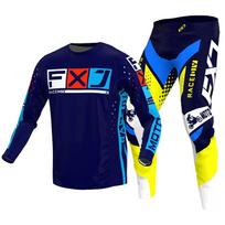 Motocross Jersey & Pant Kits lenktynių kostiumas Racer Gear Set Off-road MX Enduro MOTO Vyriški rinkiniai Moterų kalnų kalnų motociklų kombinacija XL-36 blue