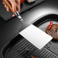 Nerūdijančio plieno BBQ lėkštės grilio grandiklis blynų mentelė su medine rankena