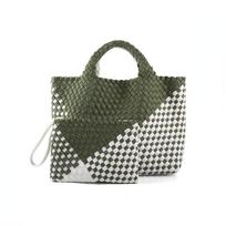 Tote Woven Bags Women Single Shoulder Bag Large Color Splicing Handheld Bag  for Female (20cm<Max Length<30cm) violetinė