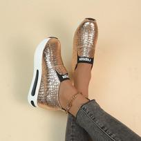 Patent Leather Wedge Loafers Shoes for Women New Height Increasing Platform Sneakers Woman Lightweight Slip On Casual Shoes 37 auksas