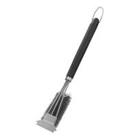 Grill Brush with Scraper Extra Thick Bristles Adjustable Handle BBQ Grill Cleaning Brush for Outdoor Gas Charcoal Grill sidabras