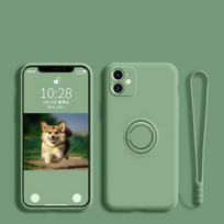 Luxury Liquid Silicone Metal Ring Holder Phone Case for Samsung Galaxy S20 S21 FE S10 S22 S23 Plus S24 Ultra Cover with Lanyard For Galaxy S23 Ultra gray