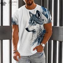 Men's Clothing Teen Wolf T-Shirt With Wolf 3d Pinting Short Sleeve Tee Loose Casual Street Fashion O-Neck Oversized T-Shirt Tops S gray