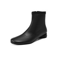 Krazing Pot Microfiber Winter Low Heels Chelsea Boots Women Zipper Size 43 Street Wear Ankle Boots 34 juoda