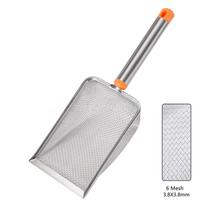 Nerūdijančio plieno smulkaus tinklelio kačių kraiko semtukas Lengvai valomas Nelipnus kastuvas ropliams smėliui Efektyvus Patvarus kraiko semtukas 3.8X3.8mm oranžinė