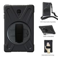 Protective Case for 10.5 inch Tab A Tablet with Anti-Drop and Anti-Bending Shell, T590 Rotating Bracket, and Shoulder Strap. Single Case raudona