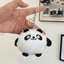 Mielas animacinis pliušinis žaislas Panda Mažas mini lėlės pakabukas lėlės raktų pakabuko krepšelio ornamentas beige