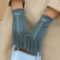 Žieminės šiltos pirštinės De Velvet Ladies Gloves Plus Velvet Riding Korėjos Mielos vairavimo pirštinės su jutikliniu ekranu