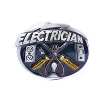 „Vintage“ vyrų elektriko įrankis, kaubojaus lydinio diržo sagtis, tinka 1,5 colio platus diržas, naujas black