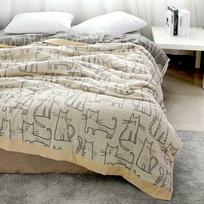 Šiaurės stiliaus keturių sluoksnių medvilninės marlės rankšluosčio antklodė Siesta Travel Oro kondicionierius Patalynė Patogi antklodė antklodė 150x200cm
