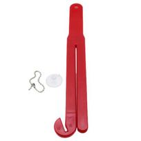 Stainless Steel Blade Food Pouch Opener with Suction Cup Hanging Chain Household Food Bag Squeezer Kitchen Tools raudona