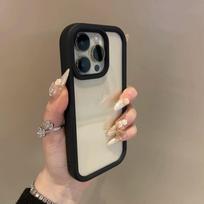 Prabangus skaidrus saldainių telefono dėklas, skirtas iPhone 11 12 13 14 15 Pro Max smūgiams atsparus skaidrus buferio dėklas For iPhone 15Pro Max balta