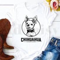 Chihuahua Funny Dog Lovely Fashion Animal 90s Cute Short Sleeve Female Tops Tees Harajuku VintageT Shirts Women's T-shirt S juoda
