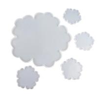 5Pcs DIY Flower Shape Silicone Geode Coaster Resin Molds Resin Coaster Tea Mat Molds Art Craft Tools DIY Epoxy Casting