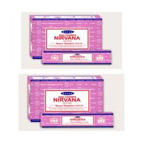 Satya Nag Champa Nirvana  Incense Sticks Agarbatti 1+1Combo(180 GM+180GM ) Box | 12 Packs of 15 Grams Each in a Box | Export Quality pink