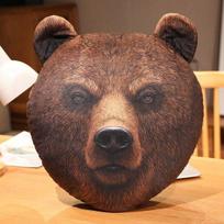 Simuliacinis gyvūno galvos pagalvė kiaulė meškėnas panda lėlė minkštas realistiškas žaislas vaikams gimtadienio dovana namų dekoracija 40cm brown