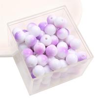 Acrylic Beads Solid Color Spray Paint Dual Color Charms For DIY 500G 8mm 1900pcs mėlyna
