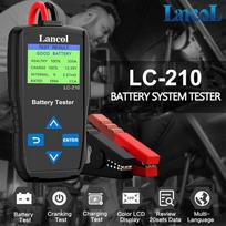 Lancol LC210 12V/24V Smart Car Battery Tester with LCD Screen 40-2000 CCA Battery System Analyzer Automotive Alternator Tester green
