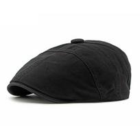 Men Cotton Beret Cap British Retro Peaked Cap Painter Hat juoda