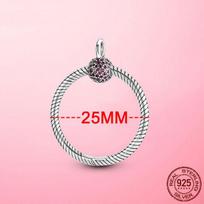 925 Sterling Silver Pave O Pendant for Original Cable Chain Pendant Necklace DIY Jewelry