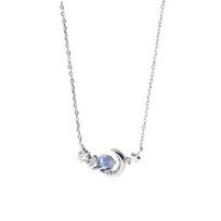 925 Sterling Silver Planet Star Charm Necklace Creative Elegant Clavicle Chain Party Jewelry for Women Girls Choker Dz603