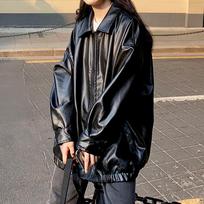 Korean Fashion Black Leather Jacket Women Winter Retro Long Moto Biker Zipper Coat New Streetwear Harajuku Y2K Loose Outerwear M juoda