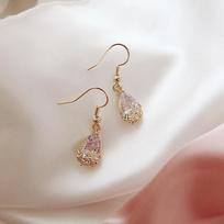 Women Temperament Drop Crystal Earrings Simple Wild Micro-set Hook Dangle Earrings auksas