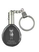 Čihuahua trumpaplaukis, Chihuahua švelnus - pakabukas su šuns nuotrauka, krištolinis raktų pakabukas dovanų dėžutėje, unikali Art-Dog dovana skaidri