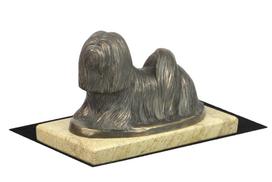 Lhasa Apso - šuns figūrėlė, šuns silueto figūrėlė, trofėjus Art-Dog šunų parodai ruda