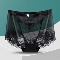 Lingerie Sexy Underwear Women Plus Size High Waist Hollow Mesh Seamless Panties Briefs L-4XL Plus Size L juoda