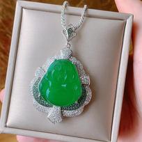 Papuošalai Žalias Chalcedonas Baltas Chalcedonas Besijuokiantis Buda Gongo Priedai Maitrėjos Prekės Karoliai Mažasis Buda Gongas