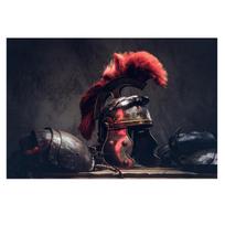 Sienų menas Spartan Warrior Helmet Drobės spaudinys Tapyba Šiaurės šalių plakatais ir spaudiniais Paveikslėlis gyvenamojo kambario namų dekoravimui Cuadros be rėmelio 20*40cm No Frame black