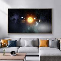 Saulės sistemos drobės tapyba Sienų menas Planetų paveikslai Kosmoso astronautų plakatai Spaudiniai svetainės dekorui Prie lovos menas Cuadros Be rėmo 20*40cm No Frame