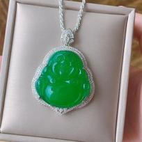 Papuošalai Žalias Chalcedonas Baltas Chalcedonas Besijuokiantis Buda Gongo Aksesuarai Maitrėjos Prekės Vėrinys Pakabukas