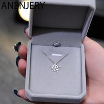 Evimi 925 Sidabrinis cirkonio snaigių kaklo papuošalas moterims Dovanų grandinėlė Choker Collarres Kalėdų karoliai S -N142 45cm