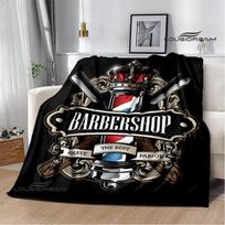 Barbershop logo retro print blanket children's warm flange blanket home travel blanket bed linings Picnic blanket birthday gift 30x40in