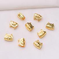 10pcs 18K Gold-Packed Color-Preserving New Year'S Dragon Dumplings, Zodiac Dragon Baby Diy Handmade Bracelets, Necklaces, Dragon Bracelets, Jewelry white