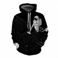 Fashion Men's Sweatshirt Planet 3D Digital Printing Casual Baseball Clothing Loose Hoodie Sweatshirt S