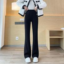 Warm  Thicken Plus Velvet Flare Pants Winter Elegant Womens Pantalones Korean Fashion High Waist Slim Plush Lined Trousers XXXXXXL juoda