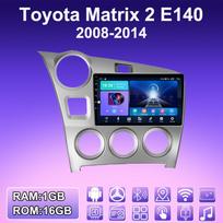 2 DIN Android automobilio radijas Toyota Matrix 2 E140 2008 - 2014 Multimedia grotuvas Pagrindinis įrenginys Stereo GPS navigacija WIFI 1+16GB 1+16GB blue