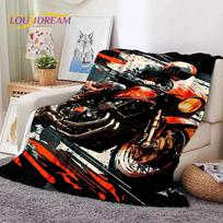 Motocross Modern retro Motorcycle Soft Flannel Blanket for Bed Bedroom Sofa Picnic,Throw Blanket for Cover Outdoors Leisure Gift 30x40in