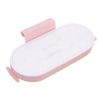Over the Door Trash Bag Rack Good Load Capacity with Lid PP Garbage Bag Holder Kitchen Gadgets rožinė