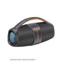Nešiojamas garsiakalbis TWS Bluetooth 5.3 lauko garsiakalbis su subalansuotu žemųjų dažnių AUX MP3 grotuvu, atsparus vandeniui juoda
